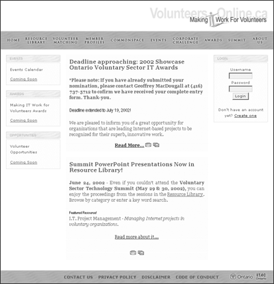 Volunteers Online BETA Screenshot